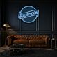 Blue Moon LED Neon Schriftzug als moderne Wanddekoration