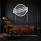 Blue Moon LED Neon Schriftzug als moderne Wanddekoration