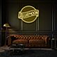 Blue Moon LED Neon Schriftzug als moderne Wanddekoration