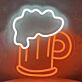 Bierkrug mit Schaum LED-Neonschild für Bar und Kneipe
