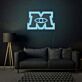 Buchstabe M mit Auge LED-Neonschild Wohnzimmer Lounge