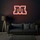 Buchstabe M mit Auge LED-Neonschild Wohnzimmer Lounge
