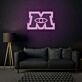 Buchstabe M mit Auge LED-Neonschild Wohnzimmer Lounge