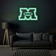 Buchstabe M mit Auge LED-Neonschild Wohnzimmer Lounge