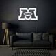 Buchstabe M mit Auge LED-Neonschild Wohnzimmer Lounge