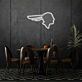 Profil eines geflügelten Kopfes LED-Neonschild für Wohnzimmer Bar