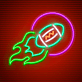 American Football mit Flammen LED-Neonschild