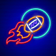 American Football mit Flammen LED-Neonschild für Sportbar und Spielzimmer
