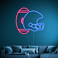 American Football Helm und Ball LED-Neonschild für Wohnzimmer Sportbar