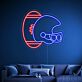 American Football Helm und Ball LED-Neonschild für Wohnzimmer Sportbar