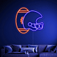 American Football Helm und Ball LED-Neonschild für Wohnzimmer Sportbar