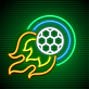 Flammender Fußball LED-Neonschild Sportbar Wohnzimmer