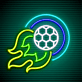 Flammender Fußball LED-Neonschild Sportbar Wohnzimmer
