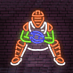 Baseball-Catcher als LED-Neonschild
