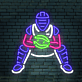 Baseballspieler Neon LED Wandlicht