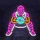 Baseball-Catcher als LED-Neonschild