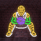 Baseballspieler Neon LED Wandlicht