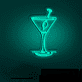 Cocktailglas mit Olive LED-Neonschild für Bar Club