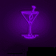 Cocktailglas mit Olive LED-Neonschild für Bar Club