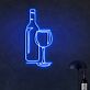 Weinflasche und Weinglas LED-Neonschild für Bar und Wohnzimmer