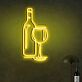 Weinflasche und Weinglas LED-Neonschild für Bar und Wohnzimmer