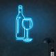 Weinflasche und Weinglas LED-Neonschild für Bar und Wohnzimmer
