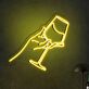 Hand mit Weinglas LED-Neonschild für Bar und Wohnzimmer