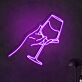Hand mit Weinglas LED-Neonschild für Bar und Wohnzimmer