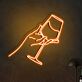 Hand mit Weinglas LED-Neonschild für Bar und Wohnzimmer