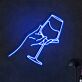 Hand mit Weinglas LED-Neonschild für Bar und Wohnzimmer