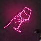 Hand mit Weinglas LED-Neonschild für Bar und Wohnzimmer