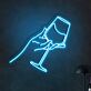 Hand mit Weinglas LED-Neonschild für Bar und Wohnzimmer