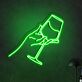 Hand mit Weinglas LED-Neonschild für Bar und Wohnzimmer