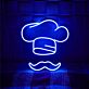 Kochmütze mit Schnurrbart LED-Neonschild für Restaurant Küche