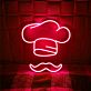 Kochmütze mit Schnurrbart LED-Neonschild für Restaurant Küche