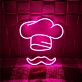 Kochmütze mit Schnurrbart LED-Neonschild für Restaurant Küche