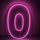 LED Neon Zahl 0 als moderne Wanddekoration