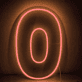 LED Neon Zahl 0 als moderne Wanddekoration