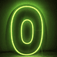 LED Neon Zahl 0 als moderne Wanddekoration