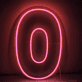 LED Neon Zahl 0 als moderne Wanddekoration