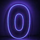 LED Neon Zahl 0 als moderne Wanddekoration