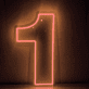 LED Neon Zahl 1 als moderne Wanddekoration