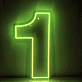 LED Neon Zahl 1 als moderne Wanddekoration