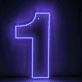 LED Neon Zahl 1 als moderne Wanddekoration