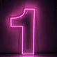 LED Neon Zahl 1 als moderne Wanddekoration