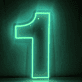 LED Neon Zahl 1 als moderne Wanddekoration