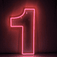 LED Neon Zahl 1 als moderne Wanddekoration