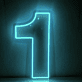 LED Neon Zahl 1 als moderne Wanddekoration