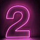 Zahl Zwei LED Neonschild für Bar und Cafe