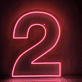 Zahl Zwei LED Neonschild für Bar und Cafe